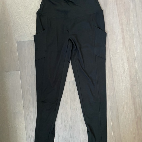 Microfiber Buttery Black Leggings with Pockets SZ L - Picture 8 of 12